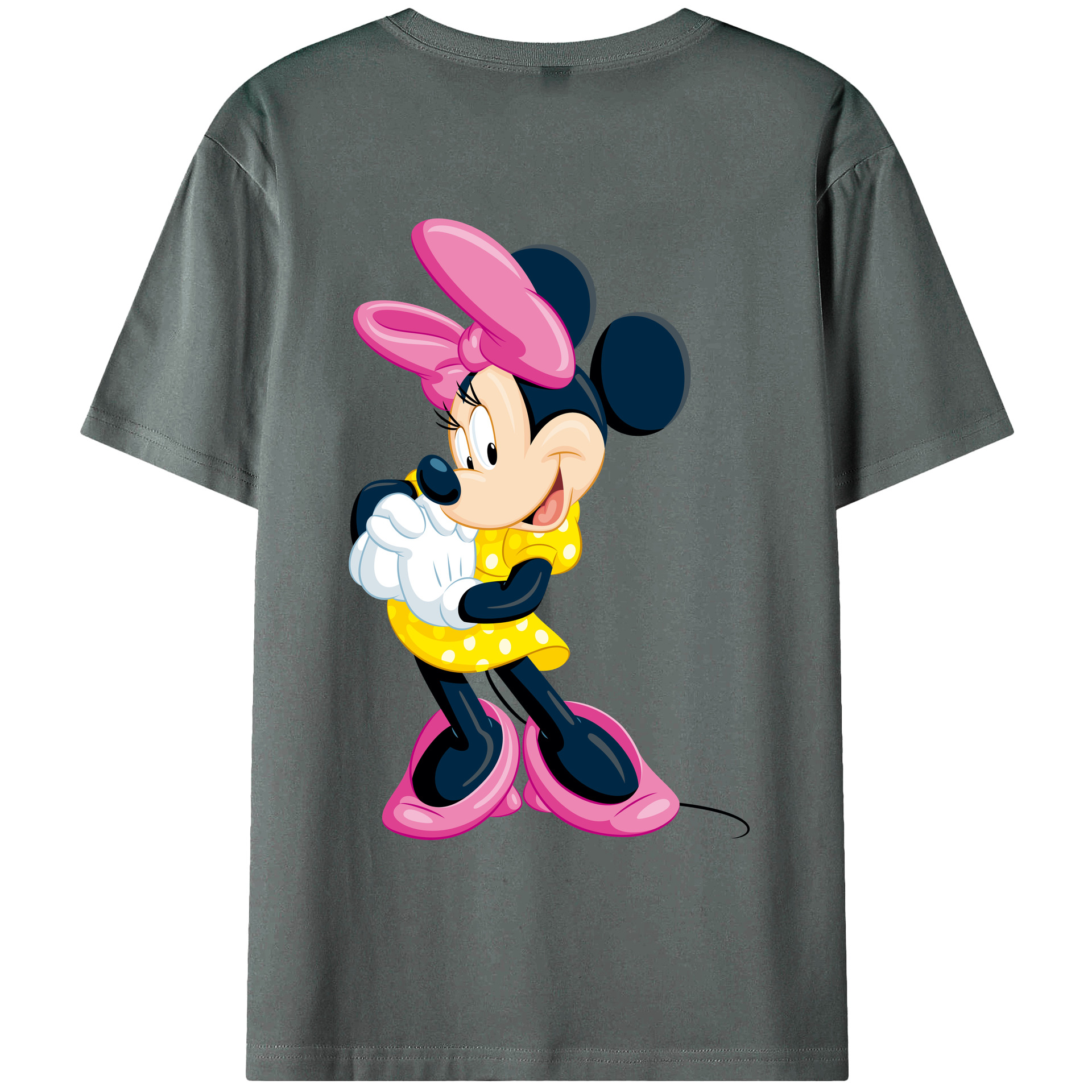 ミッキーマウス Mickey Mouse 綿100％ メンズ半袖Tシャツ（バックプリント） 通気性
